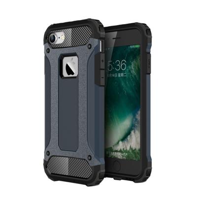 iPhone 7 & 8 robuust pantser TPU + Kunststof back cover Hoesje (donker blauw)