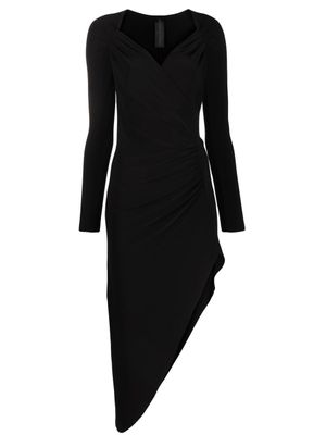 Norma Kamali robe asymétrique à manches longues - Noir