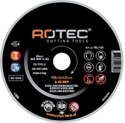 Rotec doorslijpschijven INOX 115x1,3x22,2 A60SX - 25 stuks - 7861115