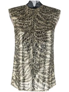 Roberto Cavalli blouse métallisée à fini floqué - Tons neutres