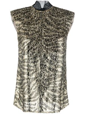 Roberto Cavalli blouse métallisée à fini floqué - Tons neutres