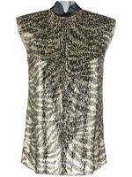 Roberto Cavalli blouse métallisée à fini floqué - Tons neutres
