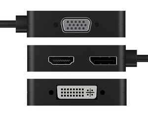 ICY BOX IB-DK1104-C, USB-C male > VGA + DVI + HDMI + DisplayPort (female) adapter 0,15 meter