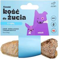 AZANKI Bot met zalm in zalmhuid met tijm en basilicum in visvorm - traktatie voor honden - 12 cm