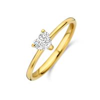 14k Geelgouden Ring met Hartvormige Lab Grown Diamant - 6x6mm