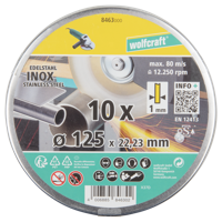 Wolfcraft Slijpschijven | Voor edelstaal | Extra dun | Ø125mm | 10 stuks - 8463000