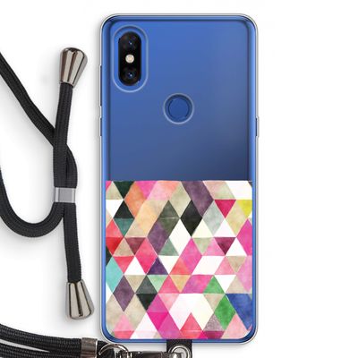 Gekleurde driehoekjes: Xiaomi Mi Mix 3 Transparant Hoesje met koord