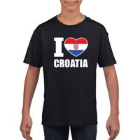 I love Kroatie supporter shirt zwart jongens en meisjes XL (158-164)  -