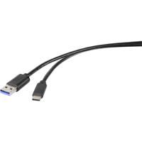 Renkforce USB-kabel USB 3.2 Gen1 (USB 3.0 / USB 3.1 Gen1) USB-A stekker, USB-C stekker 0.50 m Zwart RF-4599658 - thumbnail