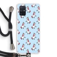 Eenhoorns overal: Samsung Galaxy A71 Transparant Hoesje met koord