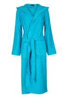 Aqua blauwe badjas met capuchon