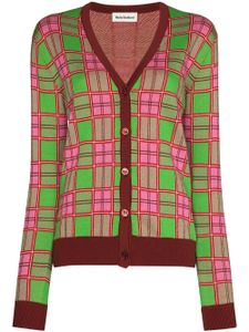 Molly Goddard cardigan Emma en maille intarsia - Vert