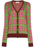 Molly Goddard cardigan Emma en maille intarsia - Vert