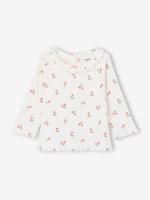 Babyshirt van ribtricot met lange mouwen lichtroze