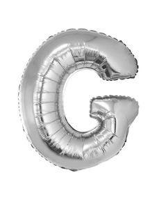 Folieballon Zilver Letter &apos;G&apos; groot