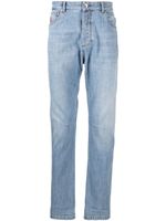 Brunello Cucinelli jean cigarette à taille mi-haute - Bleu