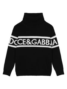 Dolce & Gabbana Kids pull à logo en intarsia - Noir