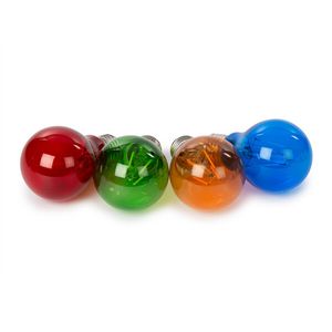 SET LED-GLOEILAMPEN - A60 - GEKLEURD GLAS - 4 st. - ROOD - GROEN - BLAUW - ORANJE