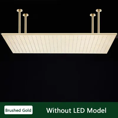 LED Regendouchekop met Temperatuurgevoelige Kleuren - Plafondmontage | 4 Installatiearmen | Vierkant | Chroom / Zwart / Geborsteld Nikkel