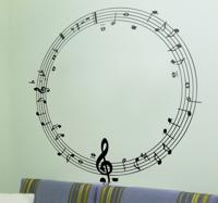 Sticker ronde muzieklijn