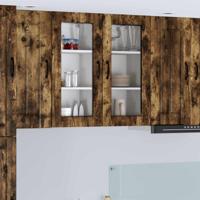 Keukenkast 2 pcs Gerookt eiken 40 x 31 x 80 cm Bewerkt hout