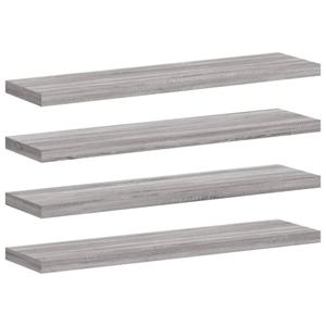 vidaXL Wandschappen 4 st 40x10x1,5 cm bewerkt hout grijs sonoma eiken