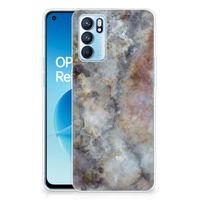 OPPO Reno 6 5G TPU Siliconen Hoesje Marmer Grijs