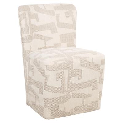 Richmond Eetkamerstoel 'Lorain' Met wieltjes, Graffic stof, kleur Beige