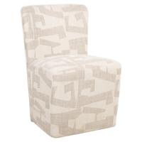 Richmond Eetkamerstoel 'Lorain' Met wieltjes, Graffic stof, kleur Beige