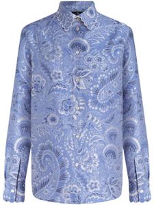 ETRO chemise en coton à motif cachemire - Bleu