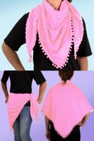 Driehoek sjaal Bubble Pastel roze