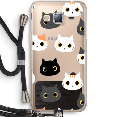Katten: Samsung Galaxy J3 (2016) Transparant Hoesje met koord