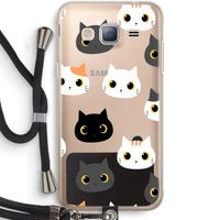 Katten: Samsung Galaxy J3 (2016) Transparant Hoesje met koord