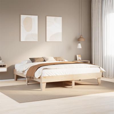 Bedframe zonder matras massief grenenhout 200x200 cm