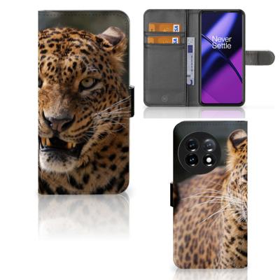 OnePlus 11 | Telefoonhoesje | Met pasjeshouder | Luipaard