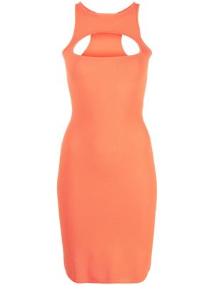 DSQUARED2 robe longue en maille à découpe - Orange