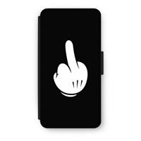 Middle finger black: iPhone 7 Plus Flip Hoesje