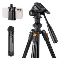 K&F Concept Video Travel Tripod met videohead en telefoonhouder