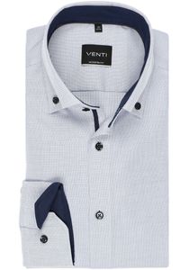 Venti Modern Fit Overhemd blauw/wit, Gestructureerd