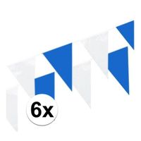 6x Blauw en witte vlaggenlijnen 10 meter   - - thumbnail