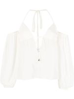 Patrizia Pepe blouse transparente à dos-nu - Blanc