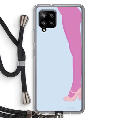 Pink panty: Samsung Galaxy A42 5G Transparant Hoesje met koord