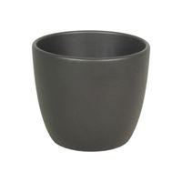 Bloempot mat antraciet grijs keramiek voor kamerplant H9.8 x D12 cm