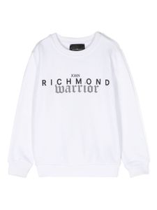 John Richmond Junior sweat en coton à slogan imprimé - Blanc