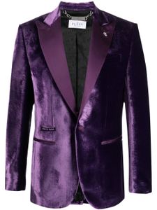 Philipp Plein blazer en velours à boutonnière - Violet