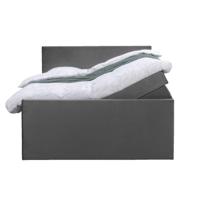 Leen Bakker - Boxspring Met Opbergruimte En Voetbord Liv Egaal - 180x200cm - Stof/Velvet - Grijs