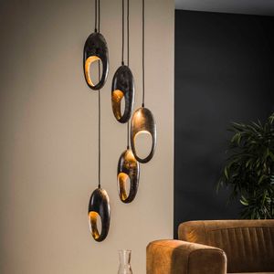 Hanglamp Julianna 5-lamps - Oud Zilver