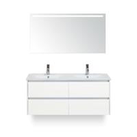 Dante Badmeubelset 120 cm - Wit Hoogglans - Keramische Wastafel Wit Enjoy - met Sence Spiegel