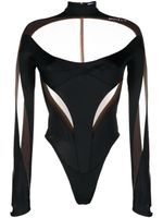 Mugler Illusion panelled bodysuit - Noir