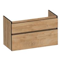 Brauer Delight Edge - Onderkast - 100 cm - met 2 Softclose Lades Greeploos en 1 Sifon Uitsparing - Forest Tan